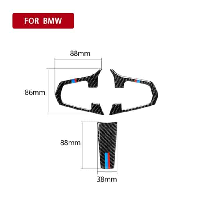 3 in 1 Auto Carbon Faser Tricolor Lenkradknopf Dekorativer Aufkleber für BMW 5er G30 X3 G01, Links- und Rechtsantrieb Universal – Bild 5