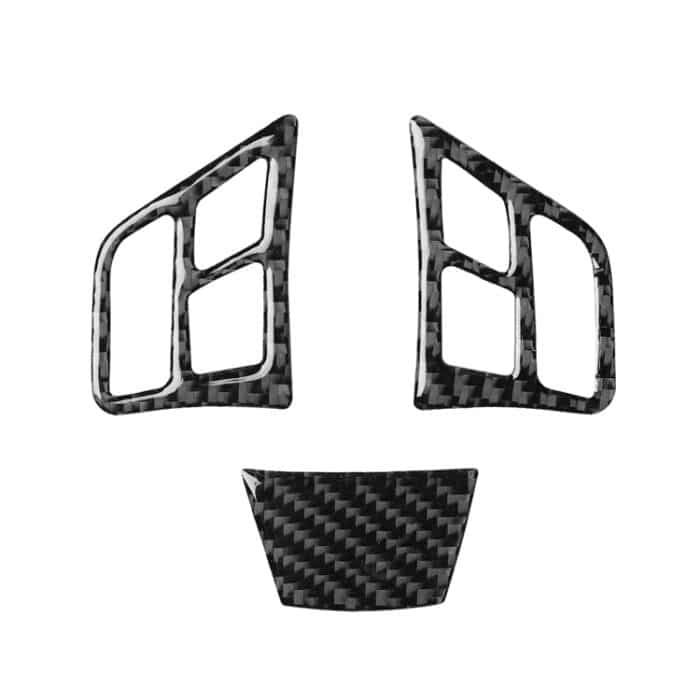 3 in 1 Auto Carbon Faser Einfarbig Lenkradknopf Dekorativer Aufkleber für BMW 3er E90 2005-2012, Links- und Rechtsantrieb Universal – Bild 2