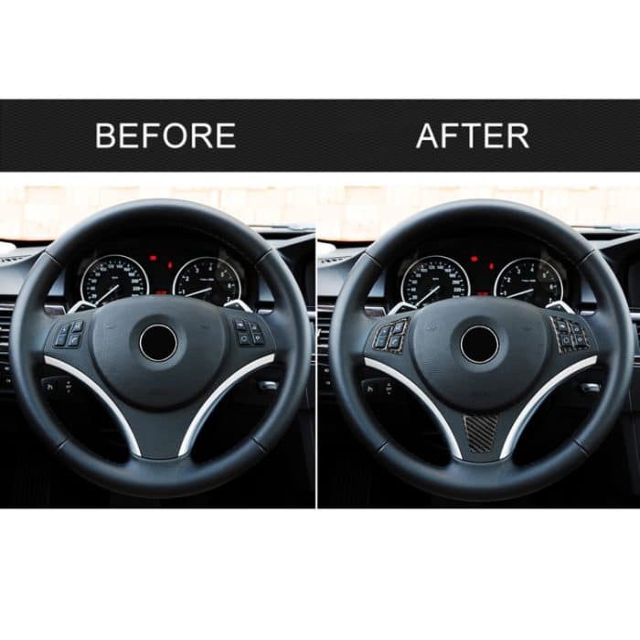 3 in 1 Auto Carbon Faser Einfarbig Lenkradknopf Dekorativer Aufkleber für BMW 3er E90 2005-2012, Links- und Rechtsantrieb Universal – Bild 7