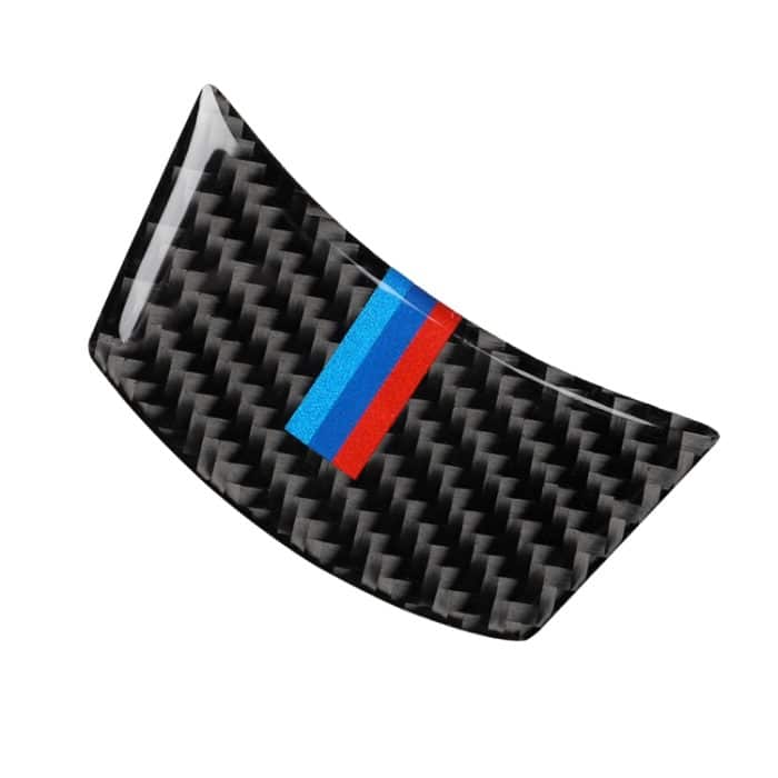5 in 1 Auto Carbon Faser Tricolor Lenkradknopf Dekorativer Aufkleber für BMW 5er E60 2004-2010, Links- und Rechtsantrieb Universal – Bild 3