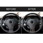 5 in 1 Auto Kohlefaser Deutschland Farbe Lenkradknopf Dekorativer Aufkleber für BMW 5er E60 2004-2010, Links- und Rechtsantrieb Universal – Bild 7