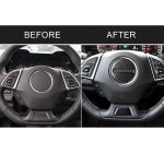 2 in 1 Auto Carbon Lenkradknopf dekorative Aufkleber für Chevrolet Camaro 2017-2019, Links- und Rechtsantrieb Universal – Bild 7