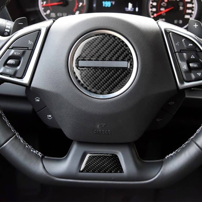 2 in 1 Auto Carbon Lenkradknopf dekorative Aufkleber für Chevrolet Camaro 2017-2019, Links- und Rechtsantrieb Universal – Bild 8