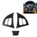 3 in 1 Auto Carbon Faser Einfarbig Lenkradknopf Dekorativer Aufkleber für BMW E70 2008-2013 X5, Links- und Rechtsantrieb Universal