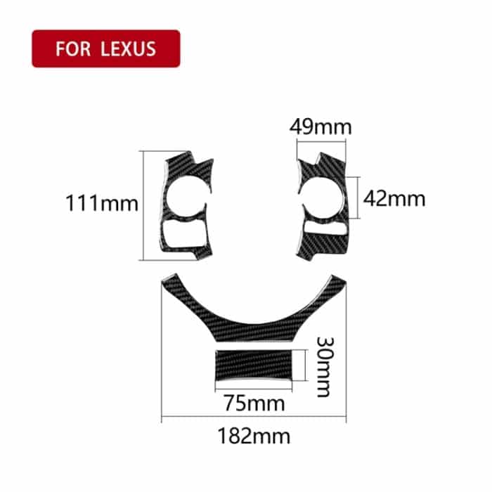 4 in 1 Auto Carbon Lenkradknopf dekorative Aufkleber für Lexus IS250 NX200 200t 300h, Links- und Rechtsantrieb Universal – Bild 5