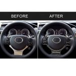 4 in 1 Auto Carbon Lenkradknopf dekorative Aufkleber für Lexus IS250 NX200 200t 300h, Links- und Rechtsantrieb Universal – Bild 7