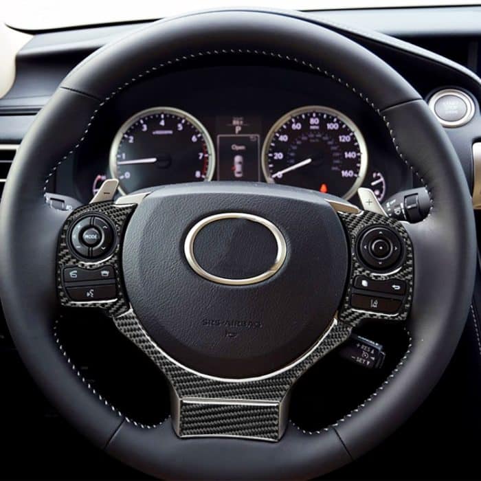 4 in 1 Auto Carbon Lenkradknopf dekorative Aufkleber für Lexus IS250 NX200 200t 300h, Links- und Rechtsantrieb Universal – Bild 8