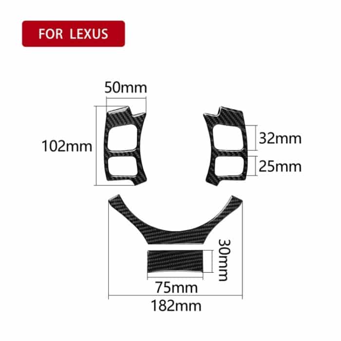 4 in 1 Auto Carbon Lenkradknopf dekorative Aufkleber für Lexus IS250 NX200 200t 300h, Links- und Rechtsantrieb Universal – Bild 5