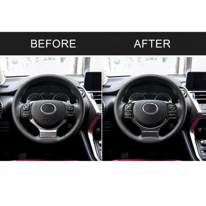 4 in 1 Auto Carbon Lenkradknopf dekorative Aufkleber für Lexus IS250 NX200 200t 300h, Links- und Rechtsantrieb Universal – Bild 7