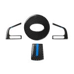 4 in 1 Auto Carbon Fiber Blue Lenkradknopf Dekorativer Aufkleber für Subaru Forester 2016-2018, Links- und Rechtsantrieb Universal – Bild 2