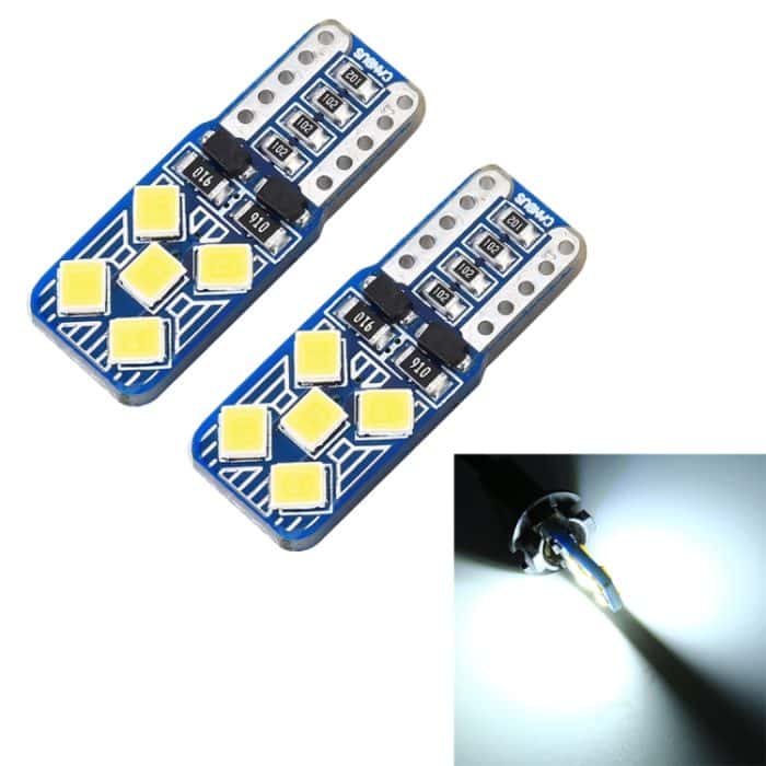 2 PCS T10 / W5W / 168 DC12V 1,8 W 6000K 130LM 10LEDs SMD-2835 Auto-Leselampen-Begrenzungsleuchte mit Decoder – Bild 1