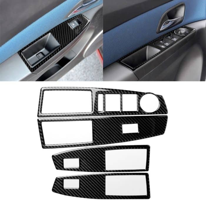 CRP2395.jpg Auto Carbon Fiber Window Lift Schalter Panel dekorative Aufkleber für Chevrolet Cruze 2009-2015, Linksantrieb – Bild 1