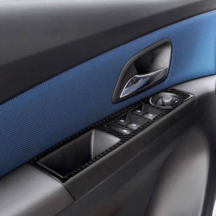 Auto Carbon Fiber Window Lift Schalter Panel dekorative Aufkleber für Chevrolet Cruze 2009-2015, Linksantrieb – Bild 7