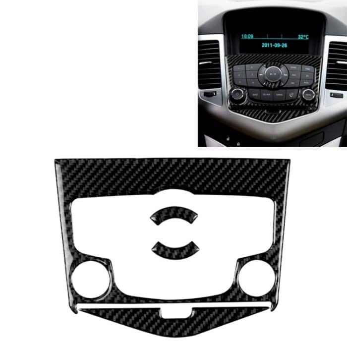 Auto Carbon Fiber CD Panel dekorative Aufkleber für Chevrolet Cruze 2009-2015, Links- und Rechtsantrieb Universal – Bild 1