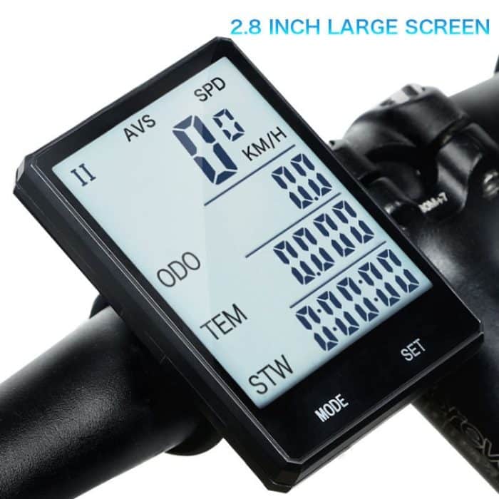 2,8 Zoll Englisch Wireless Waterproof Cycle Computer LCD Kilometerzähler Tachometer – Bild 14