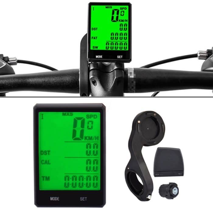 CRP2442.jpg 2,8 Zoll Englisch Wireless Waterproof Cycle Computer LCD-Kilometerzähler Tachometer mit Verlängerungshalter – Bild 1