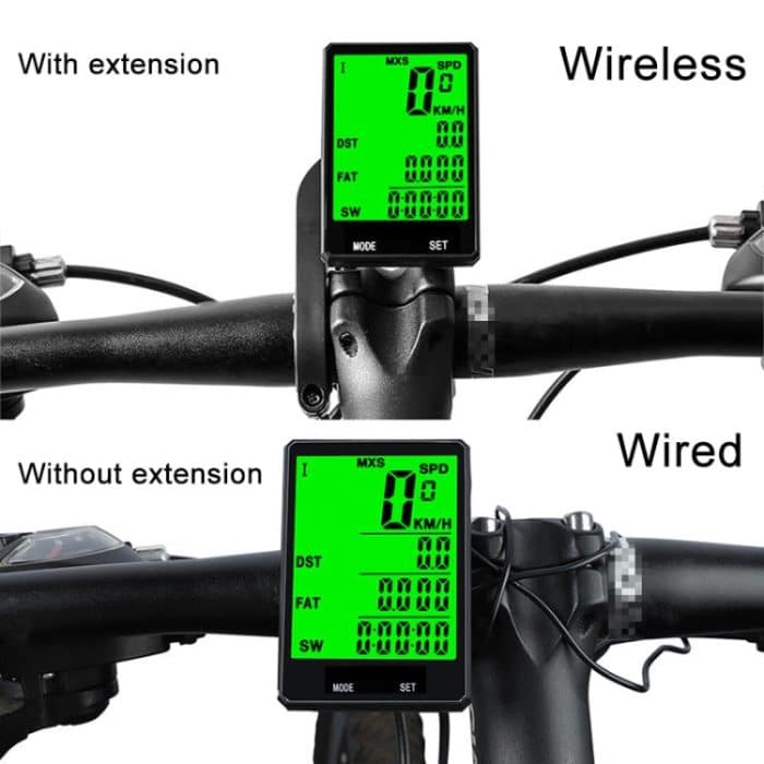2,8 Zoll Englisch Wireless Waterproof Cycle Computer LCD-Kilometerzähler Tachometer mit Verlängerungshalter – Bild 12