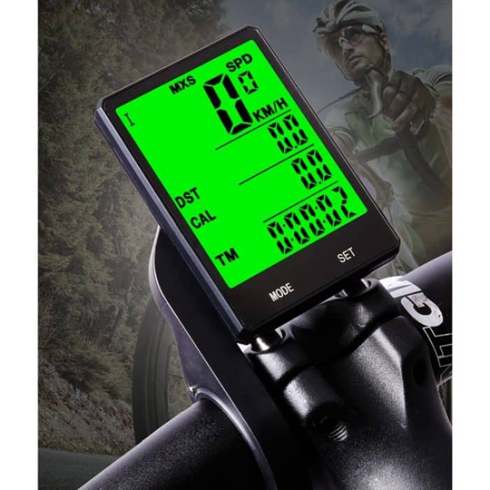 2,8 Zoll Englisch Wireless Waterproof Cycle Computer LCD-Kilometerzähler Tachometer mit Verlängerungshalter – Bild 16
