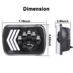 2 PCS 5X7 Zoll Car Modified Red Hintergrund LED Square Scheinwerfer für Jeep Wrangler – Bild 3