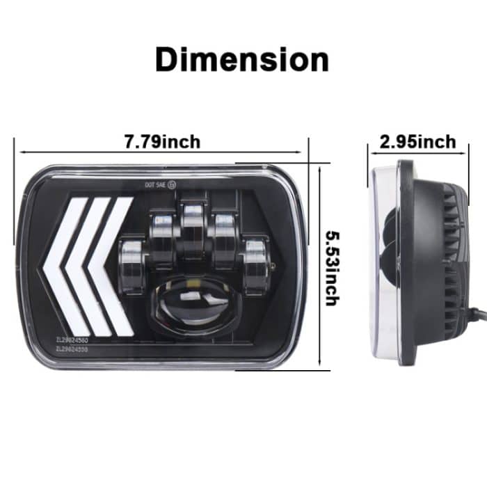 2 PCS 5X7 Zoll Car Modified Red Hintergrund LED Square Scheinwerfer für Jeep Wrangler – Bild 3