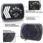 2 PCS 5X7 Zoll Car Modified Red Hintergrund LED Square Scheinwerfer für Jeep Wrangler – Bild 4