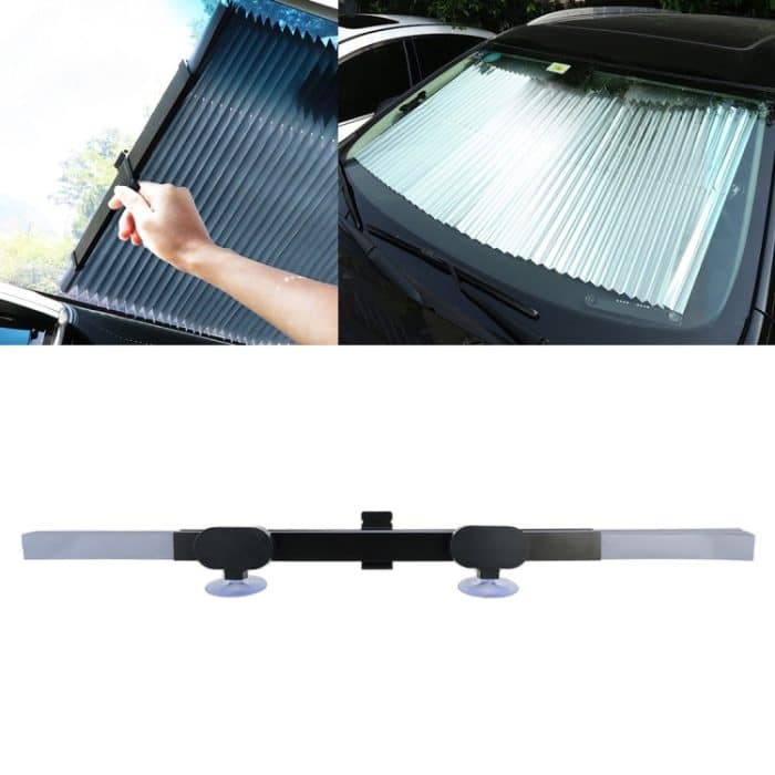 Auto Saugnäpfe Saugnäpfe Einziehbare Windschutzscheibe Sonnenschutz Block Sonnenschutz Abdeckung für Solar UV Protect, Größe: 65cm – Bild 1