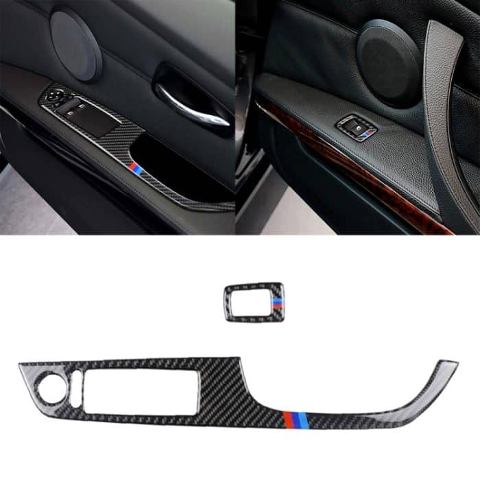 CRP2697.jpg 2 in 1 Dreifarbiger Kohlefaser-Auto-Rechtslenker-Verkleidungsaufkleber für BMW E92 2005-2012 – Bild 1
