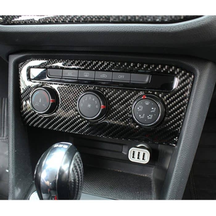 Auto Carbon Fiber Klimaanlage Panel dekorative Aufkleber für Volkswagen Tiguan L, niedrige Konfiguration – Bild 6
