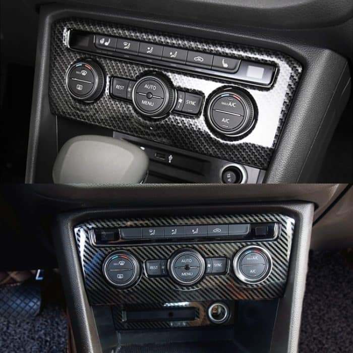 Auto Carbon Fiber Klimaanlage Panel dekorative Aufkleber für Volkswagen Tiguan L, hohe Konfiguration – Bild 6