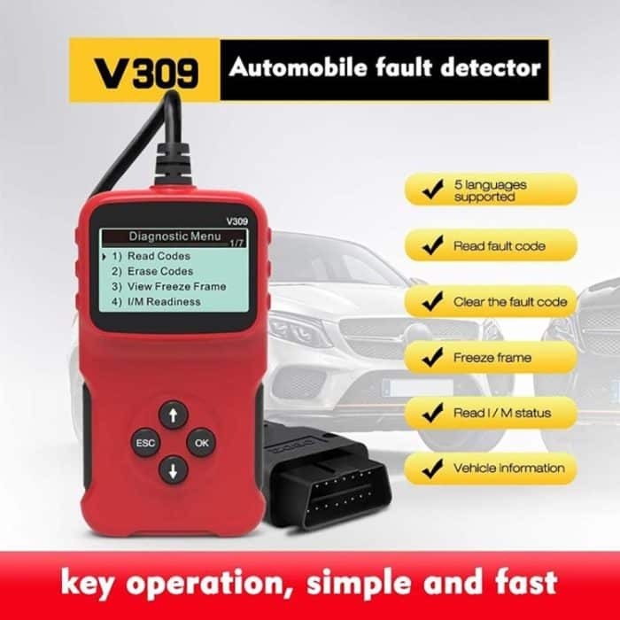 V309 Auto tragbarer OBD2-Scanner Autodiagnosewerkzeug OBD 2 Kfz-Scanner OBD-Codeleser – Bild 8