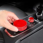 2 Stück Auto-Metall-Zentralkontrollknopfgehäuse für Cadillac, For Cadillac (Black), For Cadillac (Blue), For Cadillac (Red) – Bild 2