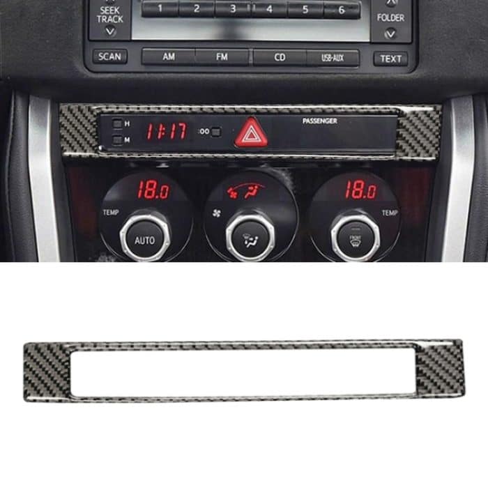 CRP3282B.jpg Auto-Carbonfaser-Zentralsteuerungsuhr-dekorativer Aufkleber für Subaru BRZ / Toyota 86 2013–2017, linker und rechter Antrieb universell, Central Control Clock – Bild 1