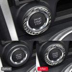 Auto-Kohlefaser-Ein-Knopf-Start-Dekorationsaufkleber für Subaru BRZ / Toyota 86 2013–2017, linker und rechter Antrieb, universell, One-button Start – Bild 5