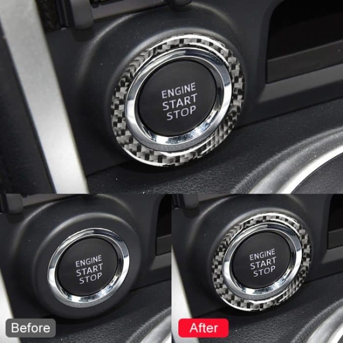 Auto-Kohlefaser-Ein-Knopf-Start-Dekorationsaufkleber für Subaru BRZ / Toyota 86 2013–2017, linker und rechter Antrieb, universell, One-button Start – Bild 5