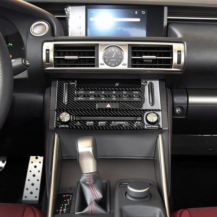 Auto Carbon Fiber Klimaanlage CD Panel dekorative Aufkleber für Lexus IS250 2013-, Linksantrieb – Bild 6