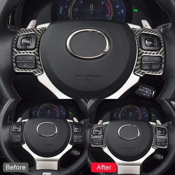 Auto Carbon Lenkradknopf dekorative Aufkleber für Lexus IS250 NX200 200t 300h 13-, Linksantrieb – Bild 5
