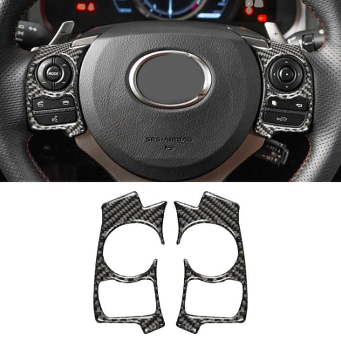 CRP3309.jpg Auto Carbon Lenkradknopf Dekorativer Aufkleber für Lexus IS250 NX200 200t 300h 13-, Linksantrieb B Style – Bild 1