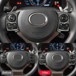 Auto Carbon Lenkradknopf Dekorativer Aufkleber für Lexus IS250 NX200 200t 300h 13-, Linksantrieb B Style – Bild 5