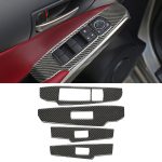 Auto Carbon Fiber Fenster Glas Hebepaneel Knopf Dekorativer Aufkleber für Lexus IS250 2013-, Linksantrieb A Style