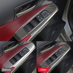 Auto Carbon Fiber Fenster Glas Hebepaneel Knopf Dekorativer Aufkleber für Lexus IS250 2013-, Linksantrieb A Style – Bild 5