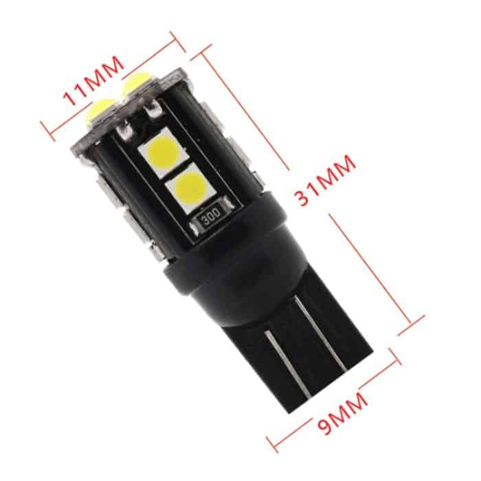 10 PCS T10 / 168/194 DC12V / 1W / 6000K / 60LM Auto-Decodierungs-Begrenzungsleuchten mit 12LEDs SMD-3030 Lampenperlen – Bild 5