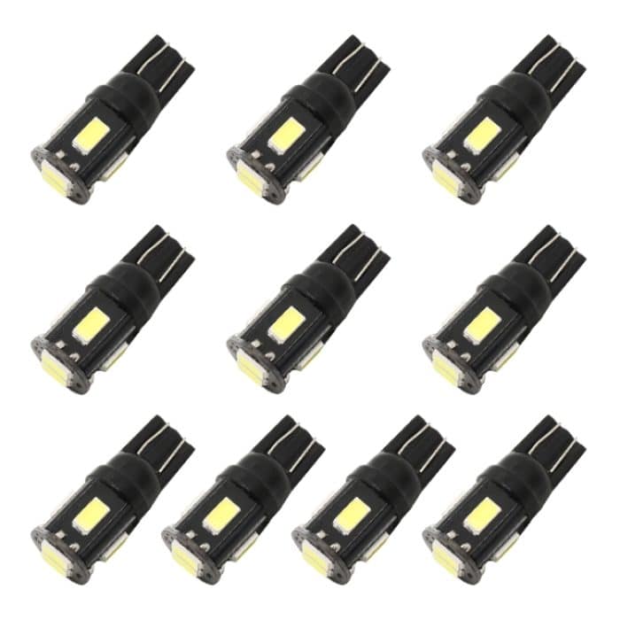 CRP3518.jpg 10 PCS T10 DC12V / 1,5W / 6000K / 80LM Auto-Dekodierungs-LED-Begrenzungsleuchten mit 6LEDs SMD-5630-Lampenperlen – Bild 1