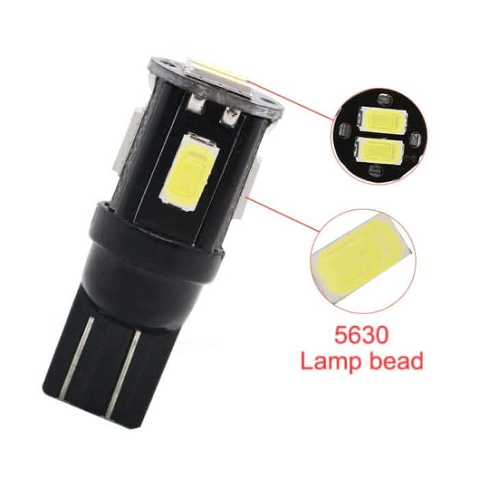 10 PCS T10 DC12V / 1,5W / 6000K / 80LM Auto-Dekodierungs-LED-Begrenzungsleuchten mit 6LEDs SMD-5630-Lampenperlen – Bild 4