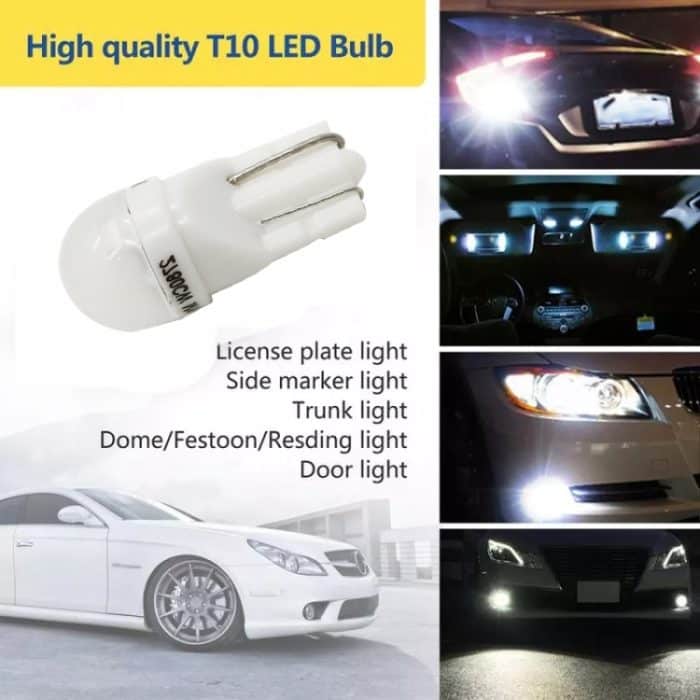 20 PCS T10 DC12V / 0,25 W / 6500K / 20LM Auto-Rundkopf-Plug-in-Blasenleselampe mit 1LEDs SMD-3030-Lampen – Bild 7