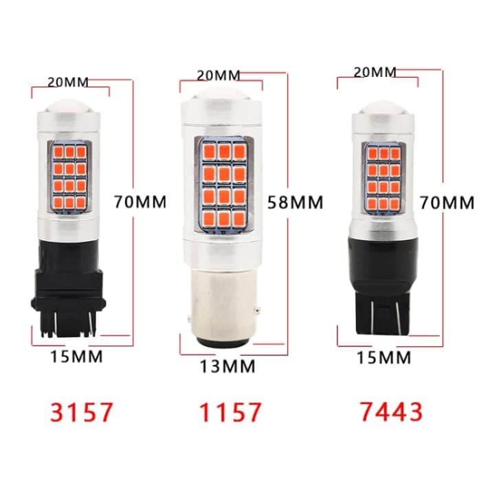 2 PCS 7443 DC12V / 2.2W Auto-Blitzbremsleuchten mit 42LEDs SMD-2835-Lampen – Bild 4