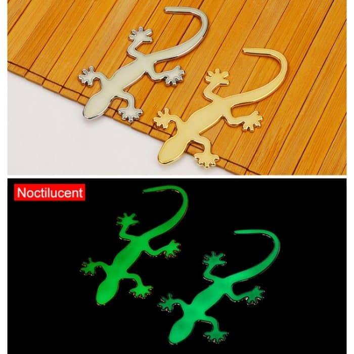 Leuchtender dekorativer Aufkleber für das Auto in Gecko-Form aus Metall, Gold, Silver – Bild 2