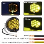 OL-1950Y 5 Zoll DC12V-30V 5000LM 6500K 50W Auto LED-Licht auf drei Seiten Scheinwerfer für Jeep Wrangler (Goldlicht) – Bild 6