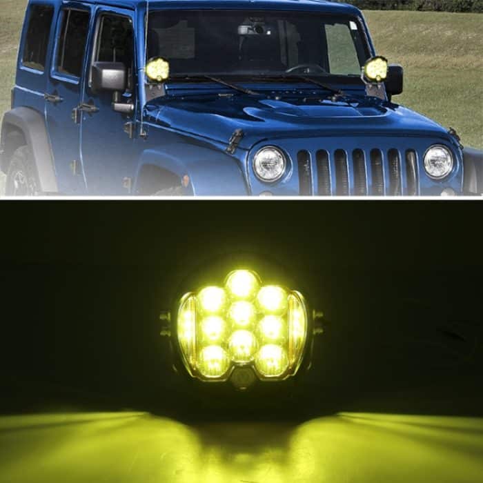 OL-1950Y 5 Zoll DC12V-30V 5000LM 6500K 50W Auto LED-Licht auf drei Seiten Scheinwerfer für Jeep Wrangler (Goldlicht) – Bild 7