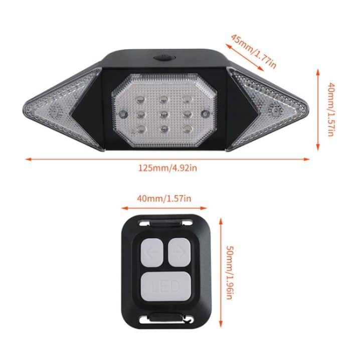 USB wiederaufladbares Fahrrad Blinker Drahtlose Fernbedienung Fahrrad Rücklicht – Bild 2