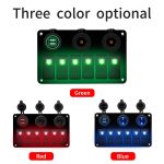 Multifunktionales Kombi-Schaltfeld, 12 V/24 V, 6-Wege-Schalter + Dual-USB-Ladegerät für Auto, Wohnmobil, Marine, Boot, 6 Way (Blue Light), 6 Way (Green Light), 6 Way (Red Light) – Bild 6